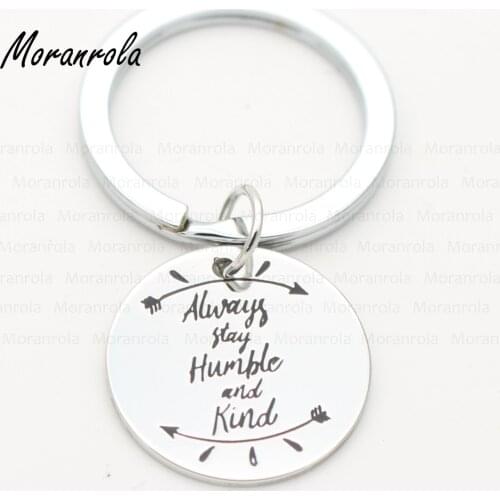New arried Inspirational Jewelry "Always Stay Humble and Kind "Jewelry copper Necklace & Keychain stay humble and kind Necklace