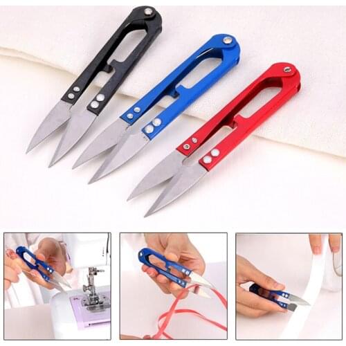 3Pcs Sewing Spring Embroidery Thrum yarn Scissors Thread Scissors Cross Stitch Clothing Tailor U-cut Head Shear DIY Supplies