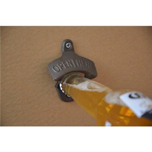 Chic Vintage Antique Iron Wall Mounted Bar Beer Glass Bottle Cap Opener Kitchen Tools Bottle Opener Beer Opener Without Srew