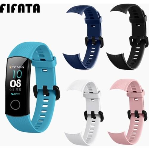 FIFATA Silicone Wrist Strap For Huawei Honor Band 5 Smart Wtach Bracelet Strap For Huawei Honor Band 4 Smart Sport Watch Band