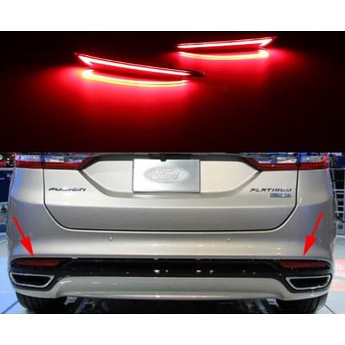 1Set LED Rear Fog Bumper Light Lamp Brake Light Turn Signal Light Reflector For Ford Mondeo Fusion 2013 2014 2015 2016 2017 2018