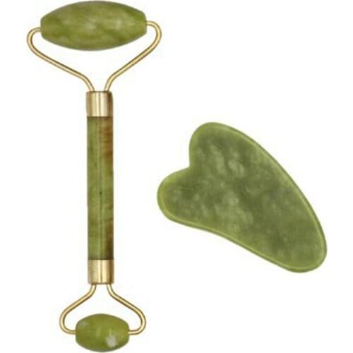 Facial Massage Jade Roller Face Body Head Neck Nature Beauty Device Massage Stone Body Jade Gua Sha Board Beauty Tool Set