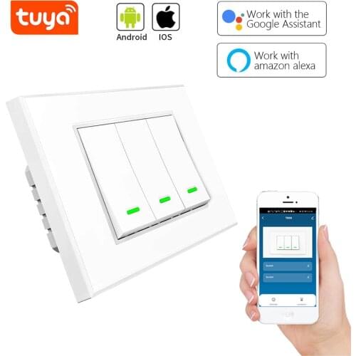 CBE Smart Light Switch Tuya US Standard 1 2 3 Gang WiFi Control Rocker Switch Smart Home Work with Alexa Google Home