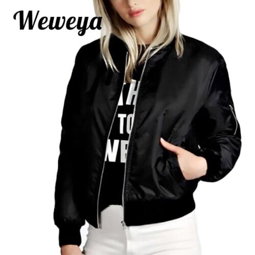 Женские куртки-бомберы Weweya China At AliExpress