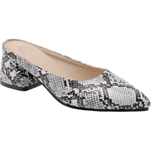 Summer New Style Serpentine Pointed Toe Slingbacks Block Heels for Women and Ladies Sandals Mules Shoes