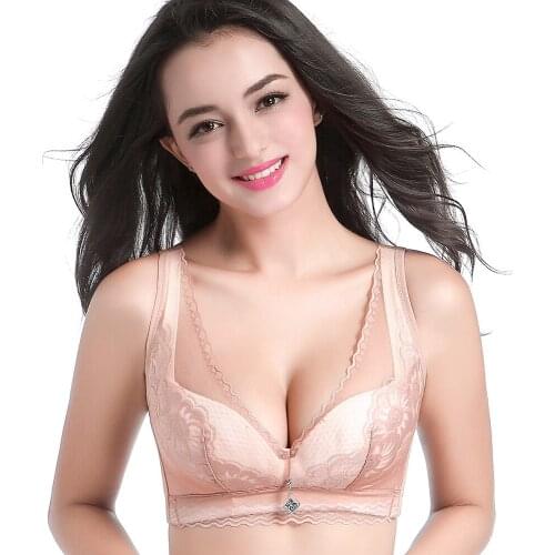 Women lace bralette embroidery brassieres ultra boost C D E cup Bra 42 90 plus size bra d push up ladies thin lace bra brassiere