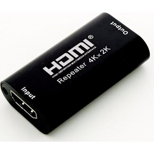 1pc Black Metal 1080P 3D 4Kx2K HDMI Repeater Extender Booster Adapter Over Signal HDTV Up To 40m
