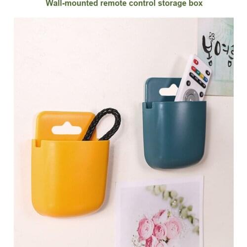 1 Pcs Creative Wall Mounted Remote Control Storage Box Traceless Self Adhesive Remote Control Box Plastic Storage Box Hot Sale