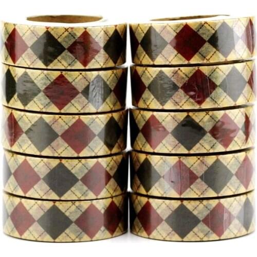 10PCS/lot Decorative Christmas Style Washi Tapes Square Japanese Paper DIY Planner Adhesive Masking Tapes Stickers Stationery