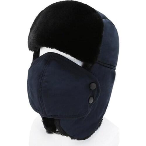 2020 Winter Bomber Hats Thicken Warm Russian Trooper Earflap Aviator Trapper Hats Men Women Winter Warm Snow Ski Cap