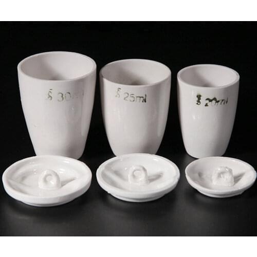 3pcs/lot 20ml 25ml 30ml Reaction Vessel Volatile Crucible Ceramic Volatilization Crucible with Cover for Labratory Apparatus