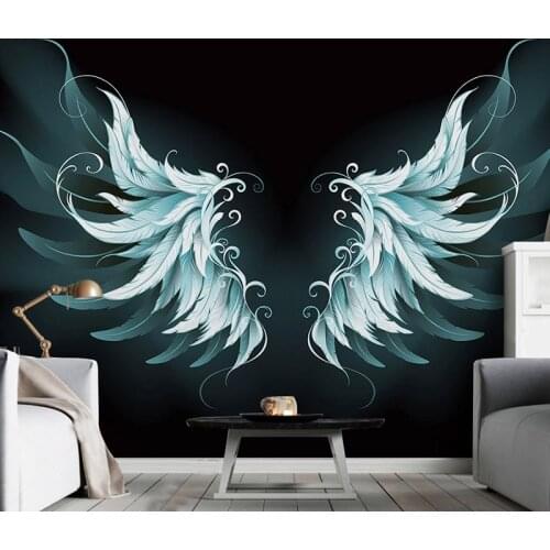 Custom 3D Photo Wallpaper Mural Nordic Beautiful Feather Wings Poster Wall Painting Bedroom Living Room TV Background Home Decor