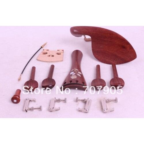 4/4 violin parts rose wood Inlay,peg chinrest tailpiece tail gut endpin #W10
