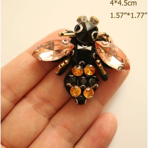 5pcs/lot insect Rhinestone beaded patches for Clothing Sew on Sequin Applique anime decorative parches for clothes backpack
