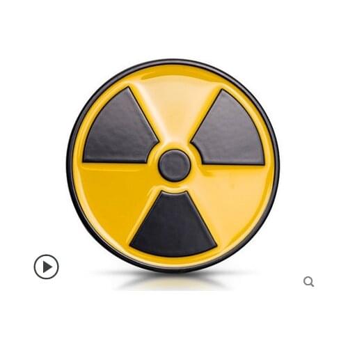 65mm Radioactive Warning Auto Body Side Label and Tail Label Emblems Decal Sticke Car Accessories