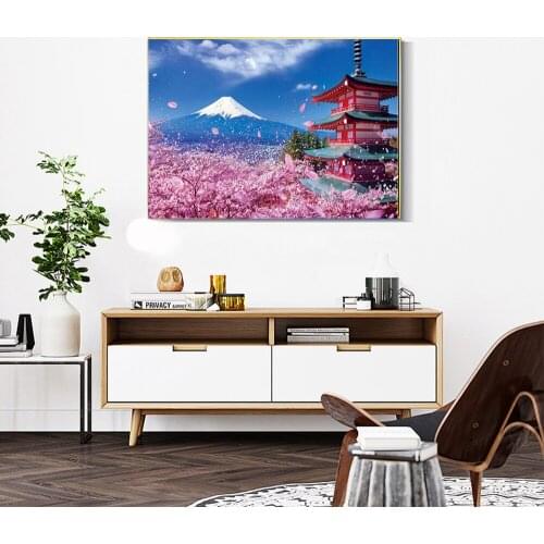 5D DIY new Diamond Painting Mountain Square Diamond Mosaic Tower Cross Stitch Embroidery Scenic Area Rhinestone Home Decoration