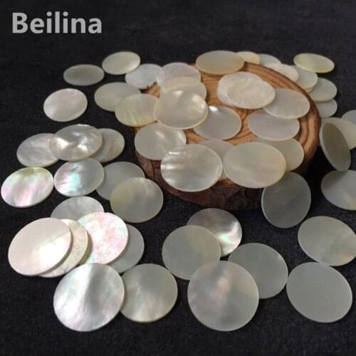 20pcs 15mm/18mm/20mm white Natural mother of pearl shell DIY musical instrument accessories and home crafts decoration materials