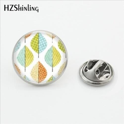 2017 New Fashion Multiple Colors Leaves White Base Brooch Pins Handicraft Geometric Colorful Stainless Steel Lapel Pins
