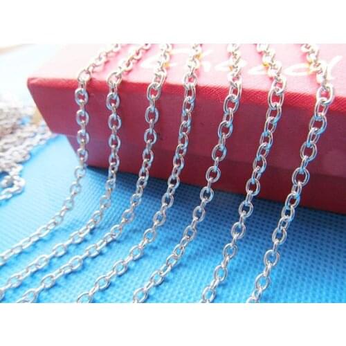 5 meters 3mmx4mm Golden/Silver tone"0" Style Cross Chain,DIY Jewelry Accessories,Necklace & Bracelet Findings,Connector Charms