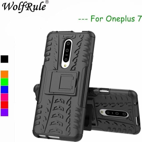 WolfRule Oneplus 7 Pro Case Cover Dual Layer Armor Silicone Back Case For Oneplus 7 Pro Holder Stand Shell Oneplus 7 Pro Funda