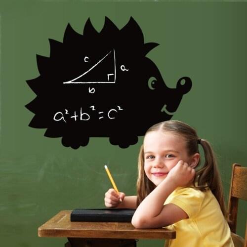 Lovely Hedgehog Blackboard For Classroom Decoration Vinyl Mural Home Decor Kids Baby Room Wall Stickers Wall Decals Accessories