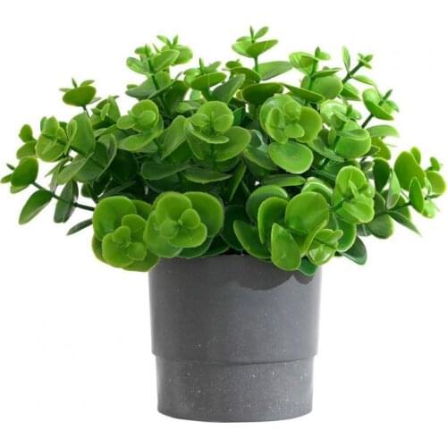 Simulation Grass No Watering Decorative Green Fadeless PVC Artificial Bonsai Plants for Home