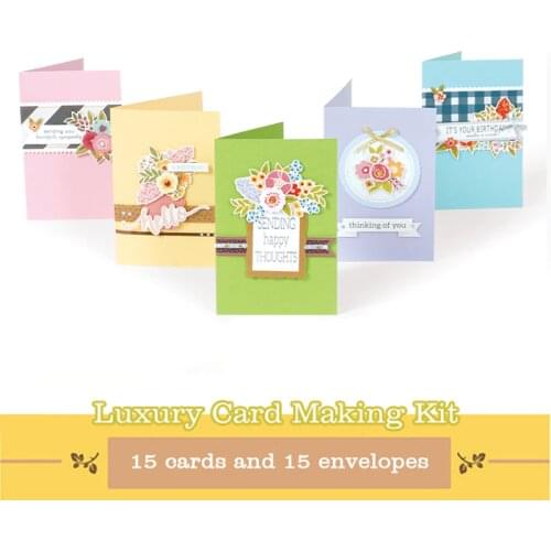 ENO Greeting Complete Card Making Kit for beginner 15 gift cards pack for children paper craft decoupage cards scrapbook