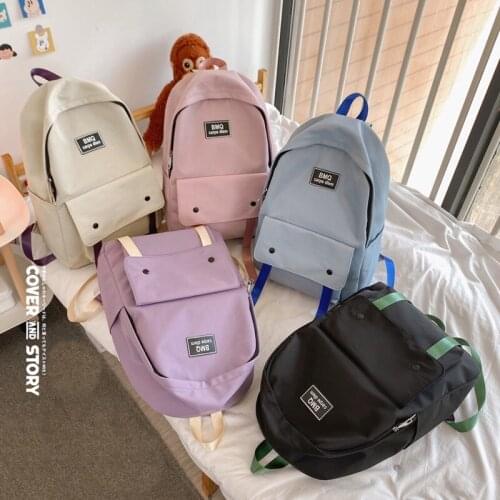 Korean Version 2021 New Nylon Womens Backpack Trendy And Fashionable Schoolbags For Campus Students