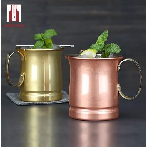 1pcs Stainless steel Moscow Mule mug Beer Cup Copper mug Copper Plated Gold Plated Drinkware