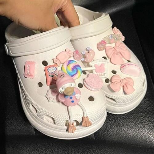 Cute Croc Charms DIY Material Shoe Charms Decorative Buckle Three-dimensional Pink Duck Shoes ACCESSORIES Buckle Combination