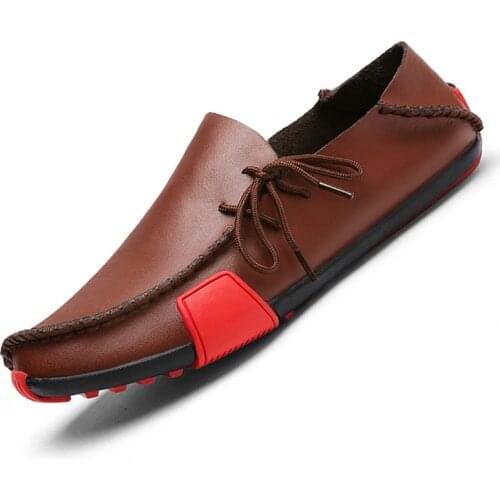Men Shoes Loafers Leather Casual Shoes Handmade Moccasins Men Comfortable Driving Shoes Sneakers Male Designer Design Footwear