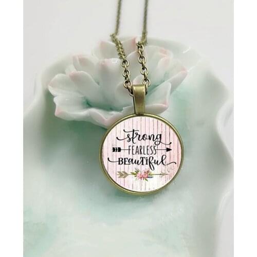 2018 New Strong Huo Yuanjia Beautiful Charming Glass Necklace, Gift To Mother, Strong Woman, Fearless Charm, A Survivor