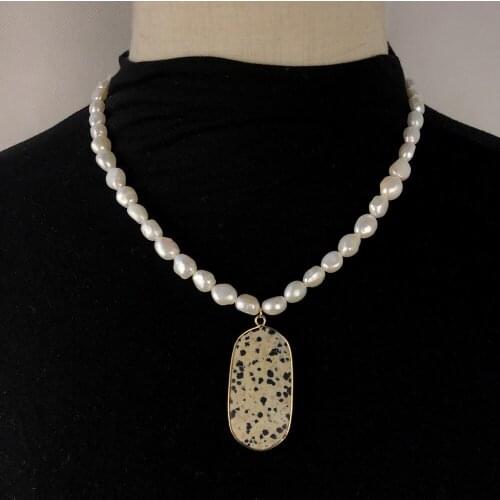 KBJW New 2019 Real Freshwater Pearl Necklace Fashion Nature Stone Pendant Necklace Jewelry Women Sweater Chain Best Gift for her