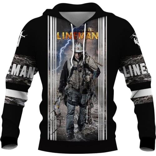 PLstar Cosmos 3DPrint Newest Lineman Work Job Unique Funny Men/Women Cozy Hrajuku Casual Streetwear Hoodies/Zip/Sweatshirt O-5