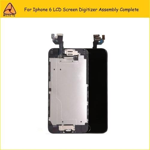 Full set for Iphone 6 6G LCD Touch Screen Digitizer Assembly Complete+front camera flex+home button flex+lcd backplate flex