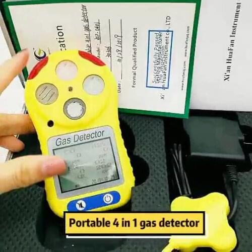 Portable rechargeable 4 in 1 gas detector LEL CO H2S O2 analyzer