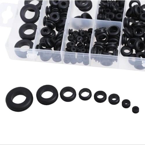 180pcs Rubber Grommet 8 Popular Sizes Grommet Gasket for Protects Wire Cable & Hose Custom Part Rubber Seal Assortment Set