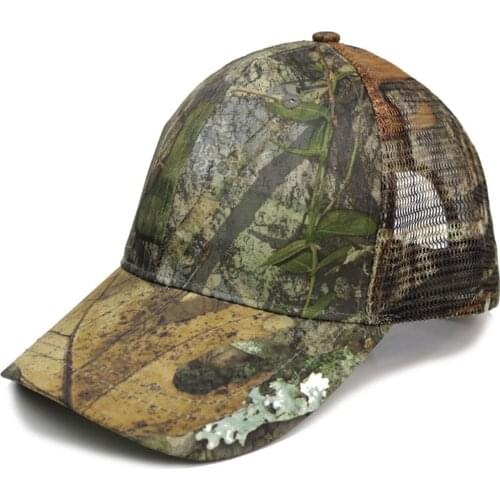 Fishing Mens Trucker Hat Mesh Cap - One Size Fits All Peaked Cap - Great for Hunting & Fishing