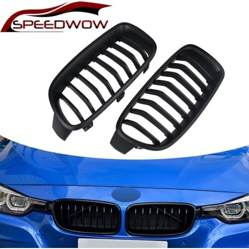 SPEEDWOW Gloss Black Auto Racing Grills Car Front Kidney Grilles For BMW 3 Series F30 F35 2013-2019 Car Exterior Accessories
