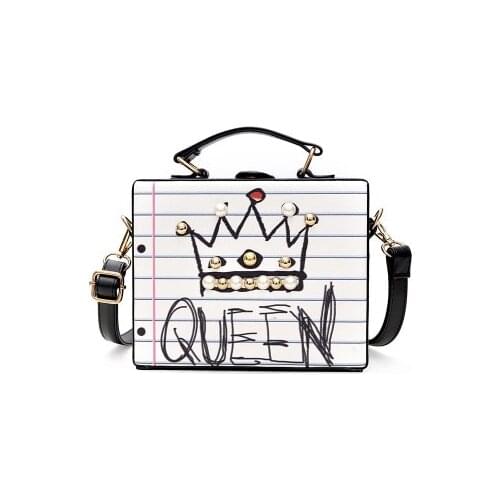 Cartoon Pearl rivet Fashion Box Bag Women Leather Messenger Bag luxury handbag women bag ladies Crossbody Bag for women 2017 Sac