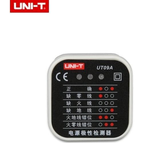 Uni-T UT09A/09B Socket tester Ground Wire Neutral Wire Live Wire Plug Polarity Electroscope Phase Detection