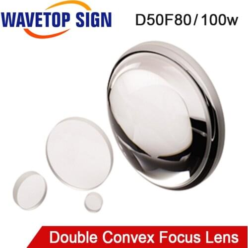 WaveTopSign Ultraviolet Melting Quartz Lenticular Focus Lens D50F80 100w for Fiber Laser Cutting Machine
