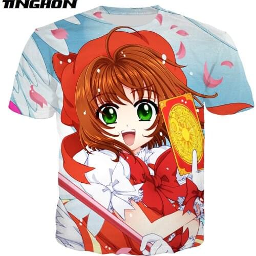 XS-7XL Anime Sakura Card Captor T Shirt 3D Print Fashion Men Women Clothing Short Sleeve Hip Hop T Shirt Tops 02