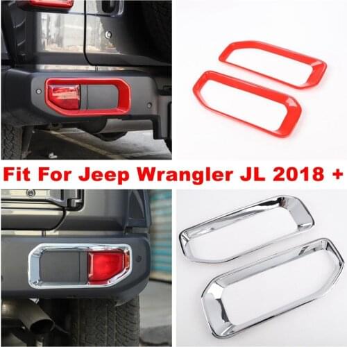 Rear Tail Trunk Foglight Fog Lights Lamps Decoration Cover Trim Fit For Jeep Wrangler JL 2018 2019 2020 ABS Exterior Refit Kit