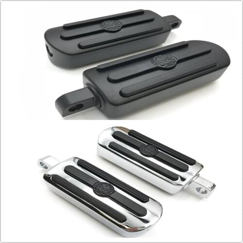 Aftermarket free shipping motorcycle parts Chrome Gear Skull Footpeg Footrest For 84-18 Harley Davidson V Rod Muscle Tri Glide