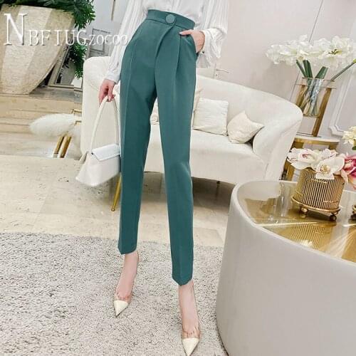 2020 Autumn New High Waist Ankle Length Women Harem Pants Casual Female Radish Trousers