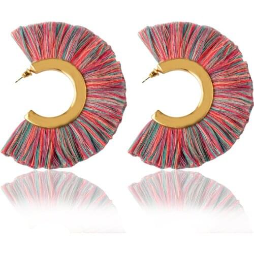 Vintage Brincos Maxi Big Orange Fringing Tassel Earrings For Women Bohemia Pendientes Earing Femmes Ethniques Fashion Jewelry