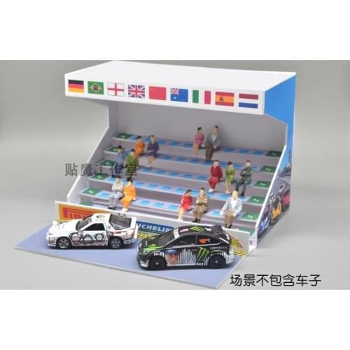 1/64 parking space garage scene platform racing stand including 10pcs figure DIY toy WITHOUT CARS