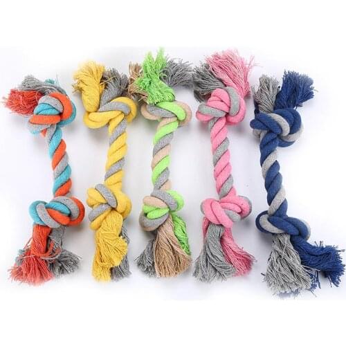 1 Pcs Pets Dogs Pet Supplies Pet Dog Puppy Cotton Chew Knot Toy Durable Braided Bone Rope 18CM Funny Tool