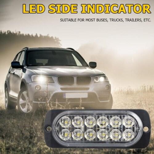 12V 12W 12LED Light ABS IPX-4 Waterproof Reliable Safe Durable Car Side Marker Indicator Turn Signal Lamp Rear Light
